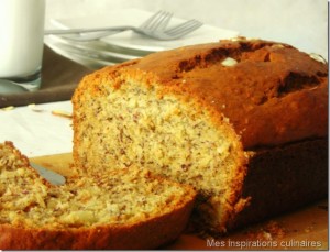 banana bread aux noix, cake a la banane-image