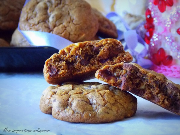 Cookies moka et pépites de chocolat / éclats d'amande