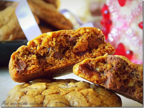 Cookies moka et pépites de chocolat / éclats d'amande