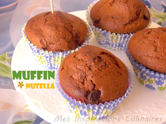 Muffins au nutella, pepites de chocolat