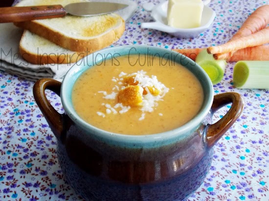 Soupe au tapioca et aux legumes d'automne