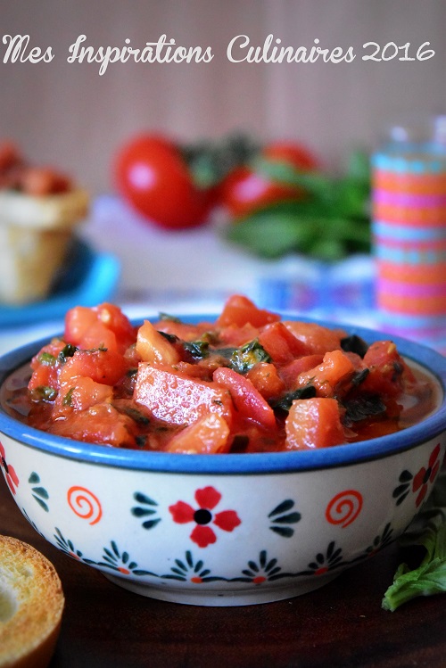 Bruschetta tomate et basilic