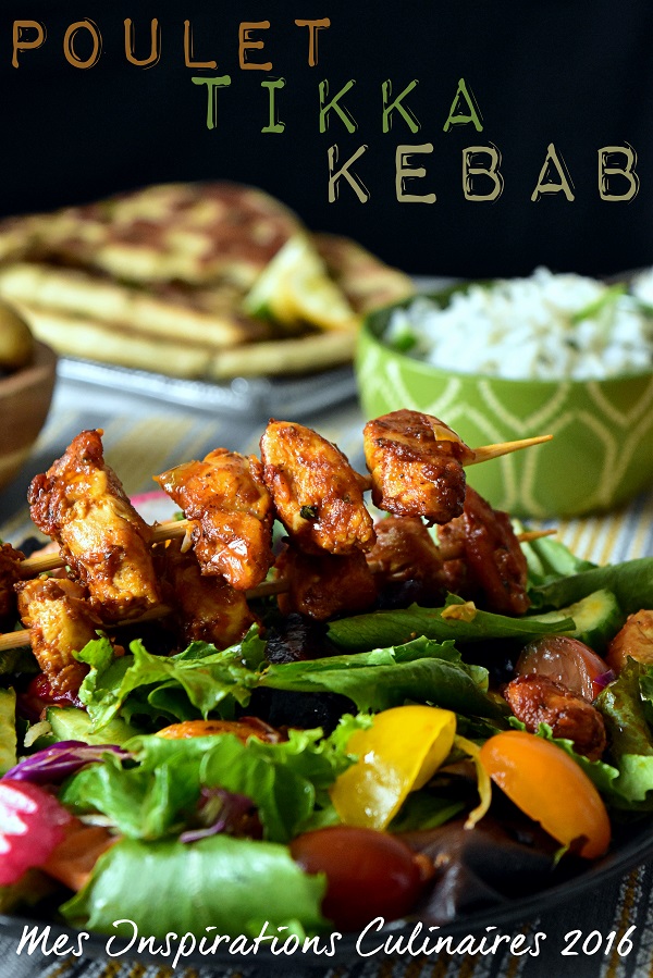 poulet tikka Kebab en salad 1