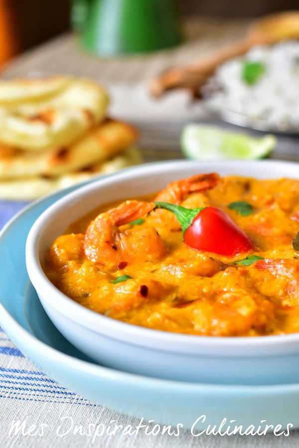 Crevettes au curry au lait de coco