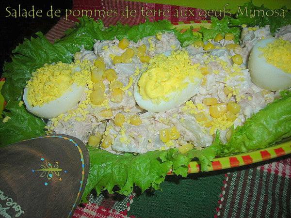 Salade pomme de terre aux oeufs mimosa