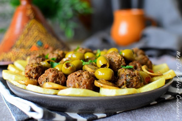 Tajine zitoune (olives), Kefta et pommes de terre