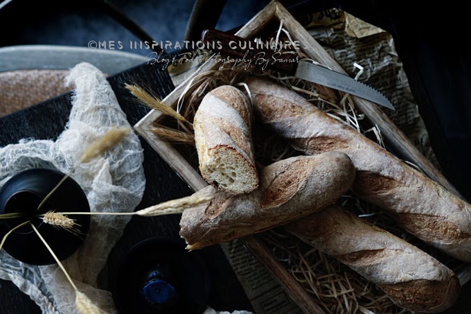 baguettes sans pétrissage au sirop d'agave