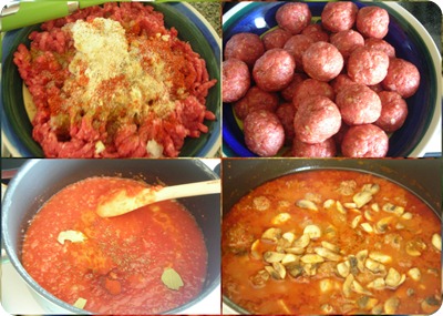 Spaghetti aux boulettes de boeuf haché 