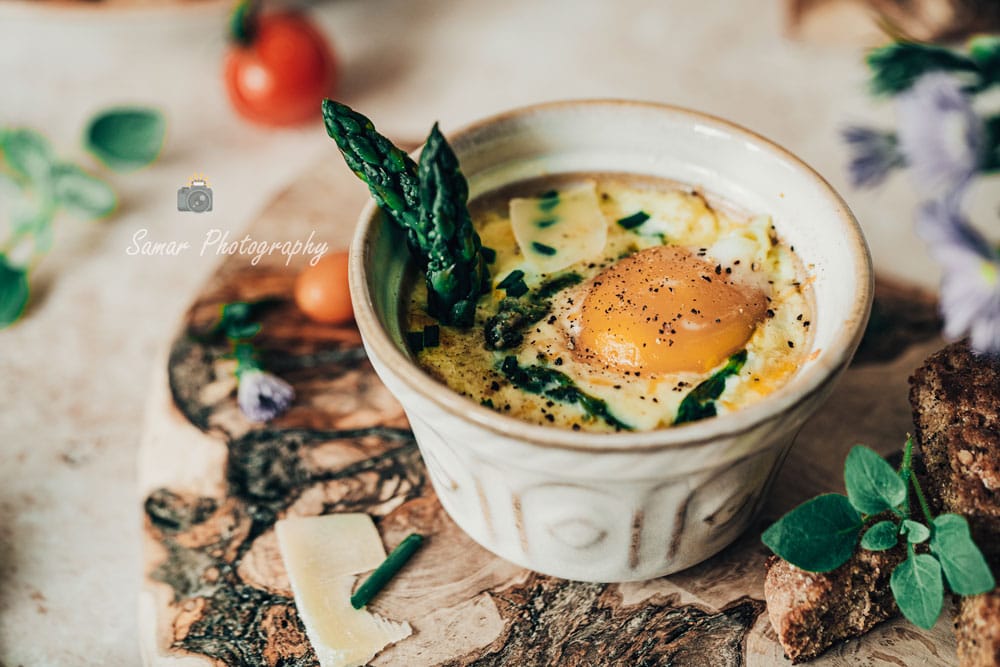 Oeuf cocotte au four asperges parmesan, recette facile