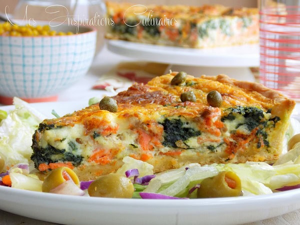 Recette Quiche au saumon & épinards