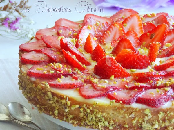 Tarte aux fraises à la crème amandine