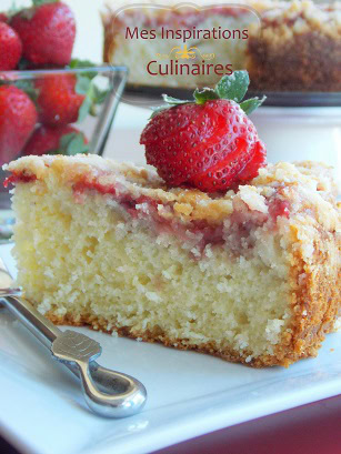 Gateau aux fraises au crumble