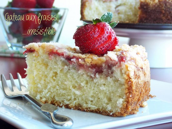 Gateau aux fraises, coffee cake