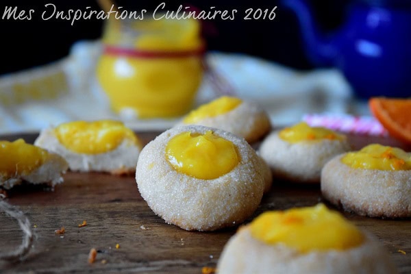 Biscuits Empreintes à la clémentine curd et au romarin