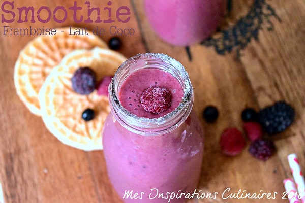 Smoothie aux framboises et coco {recette Vegan}