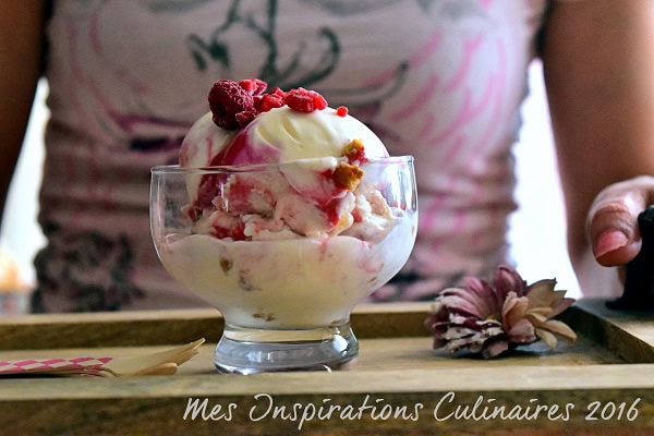 Glace framboise sans sorbetière