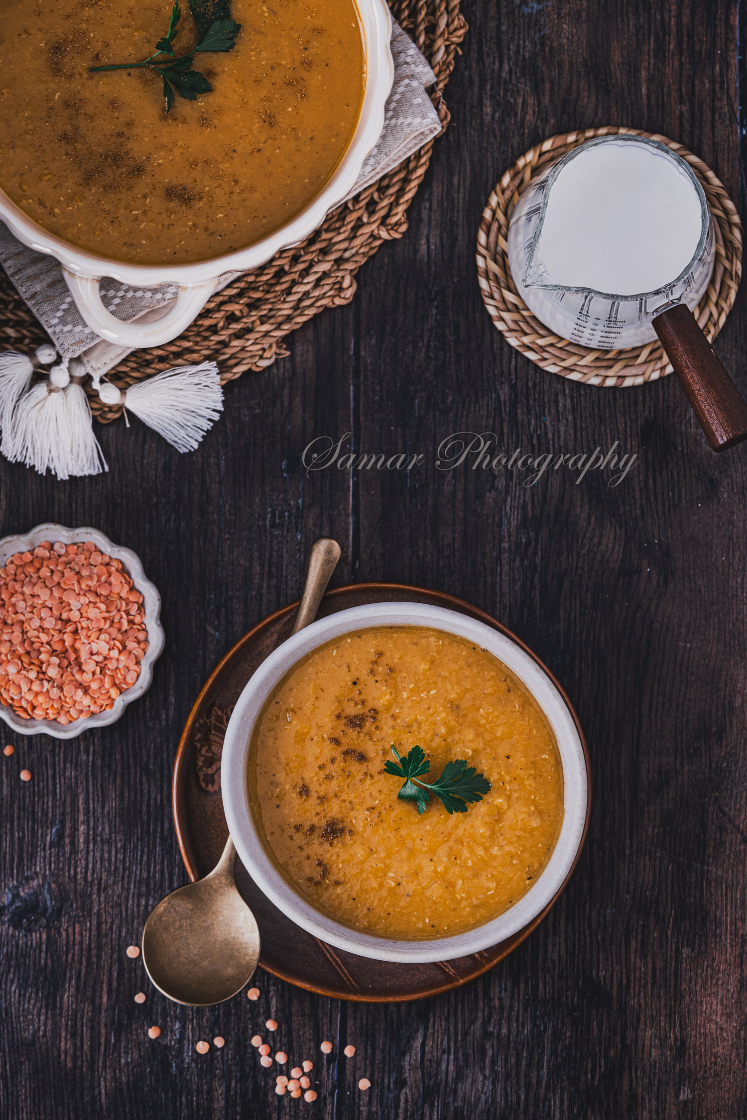 Recette soupe de lentilles corail au lait de coco