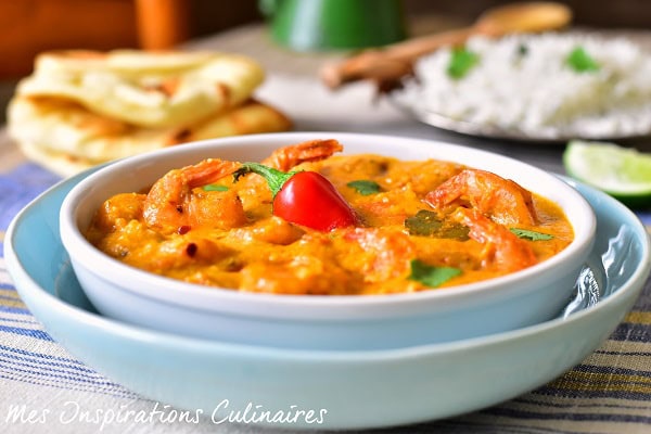 Crevettes au curry au lait de coco