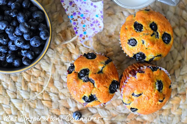 Muffins aux bananes et myrtilles moelleux