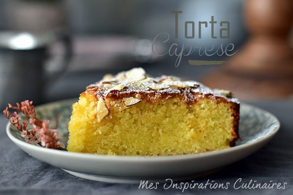 Torta caprese au citron et chocolat blanc