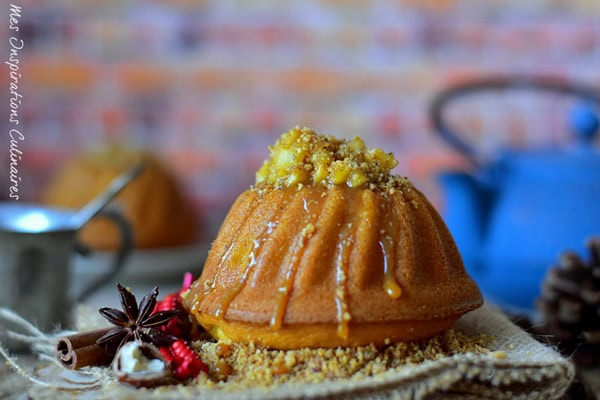 Mouskoutchou aux pommes, streusel aux noisettes