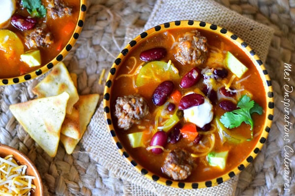 Soupe Texane aux haricots rouges et boulettes de viande