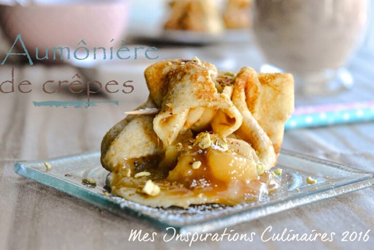 Aumônières de crêpes aux pommes et caramel beurre salé – Dessert gourmand