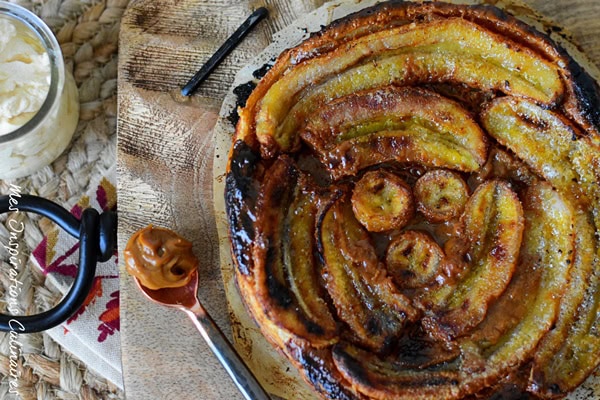 Tarte banane confiture de lait façon tatin
