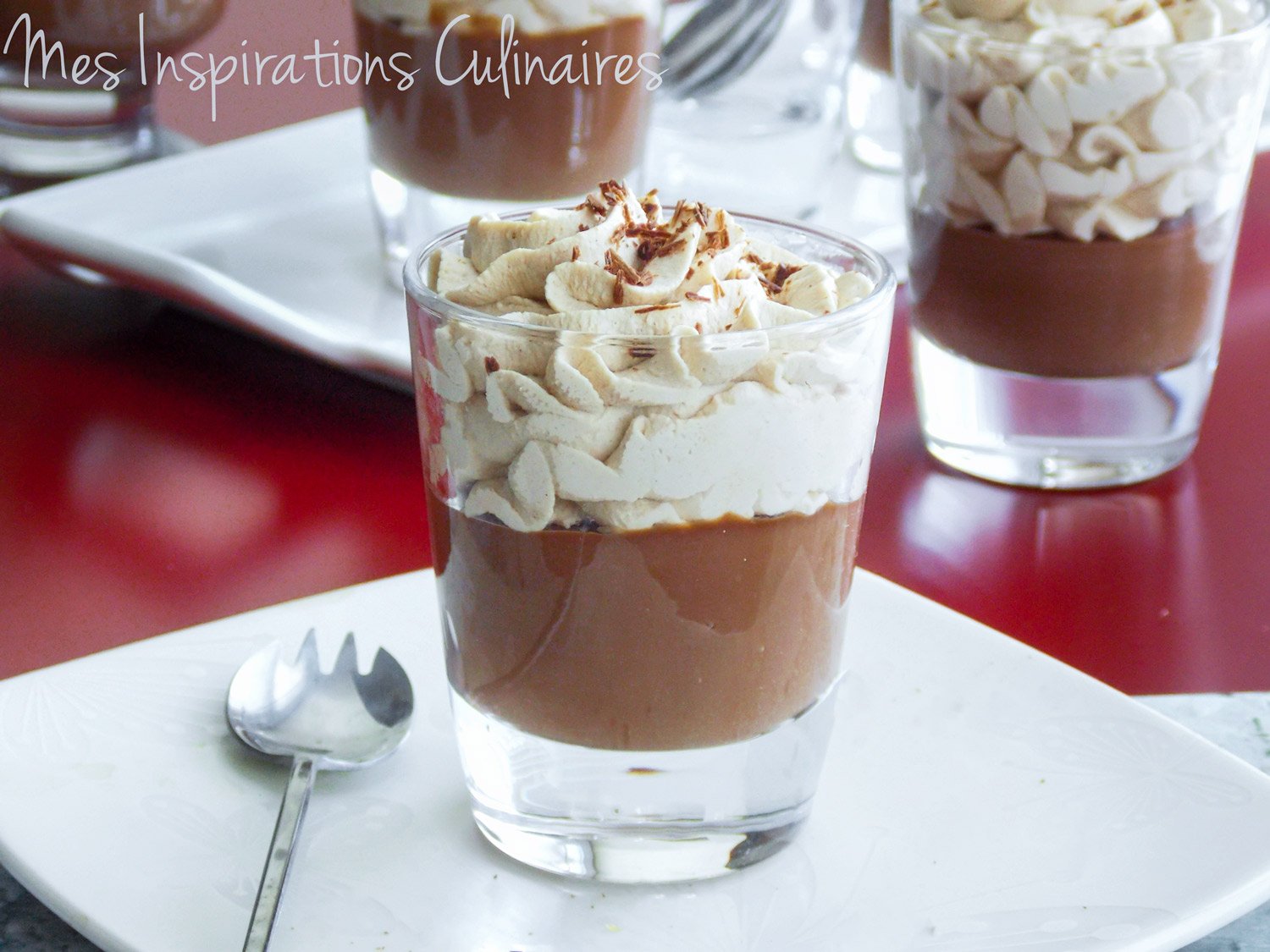 petits pots de crème au chocolat, chantilly au café