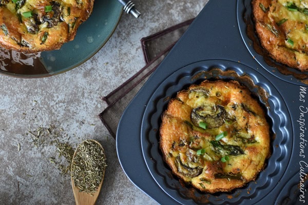 Quiche sans pâte aux asperges et champignons