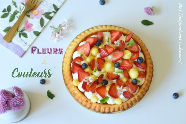 Tarte renversée aux fraises, crème citron-basilic