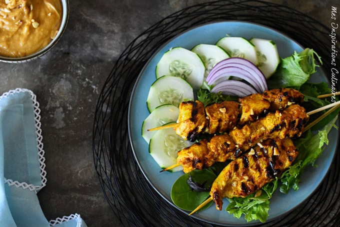 Brochettes de poulet Satay, recette de Malaisie