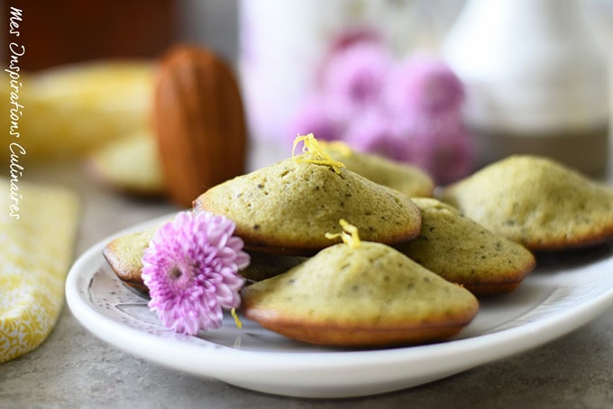Madeleines au thé matcha et citron