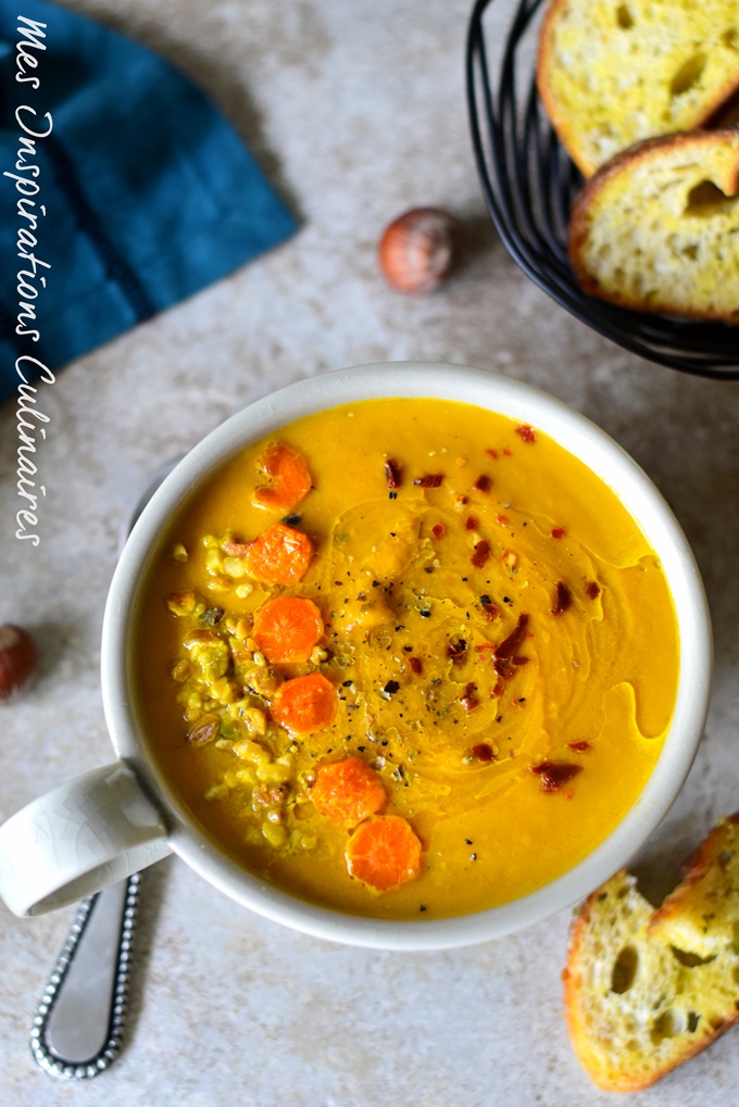 Recette Soupe de potiron carottes rôties