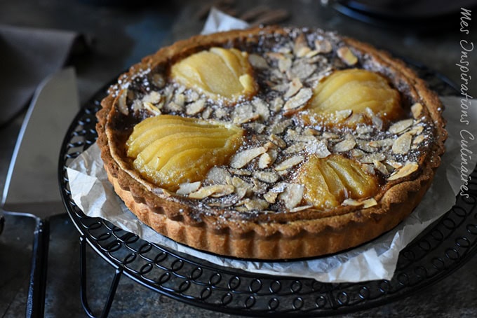 Tarte aux poires et crème de pain d’épices