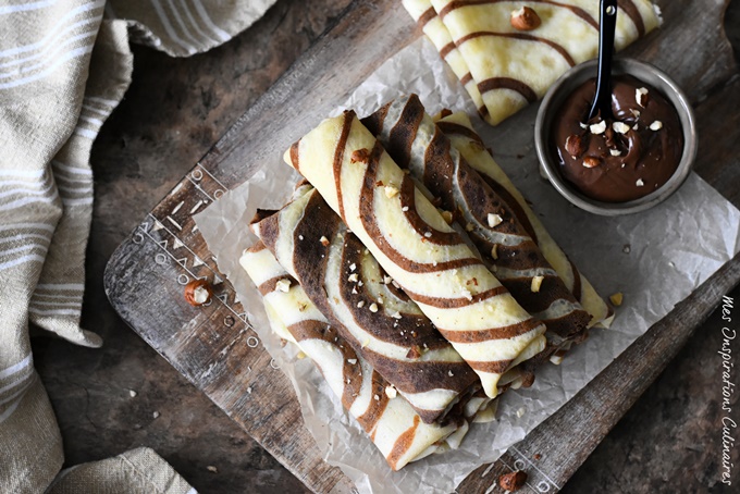 Recette crêpes vanille chocolat ou crêpes spirales