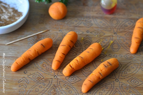 faconner des carottes en pate d'amande