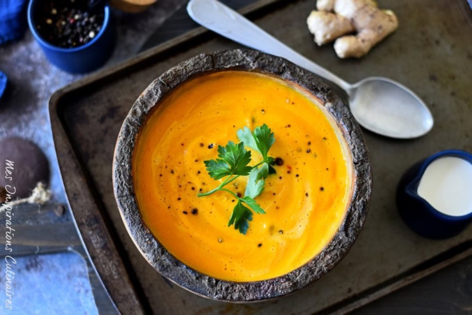 velouté de carotte et gingembre frais, recette facile