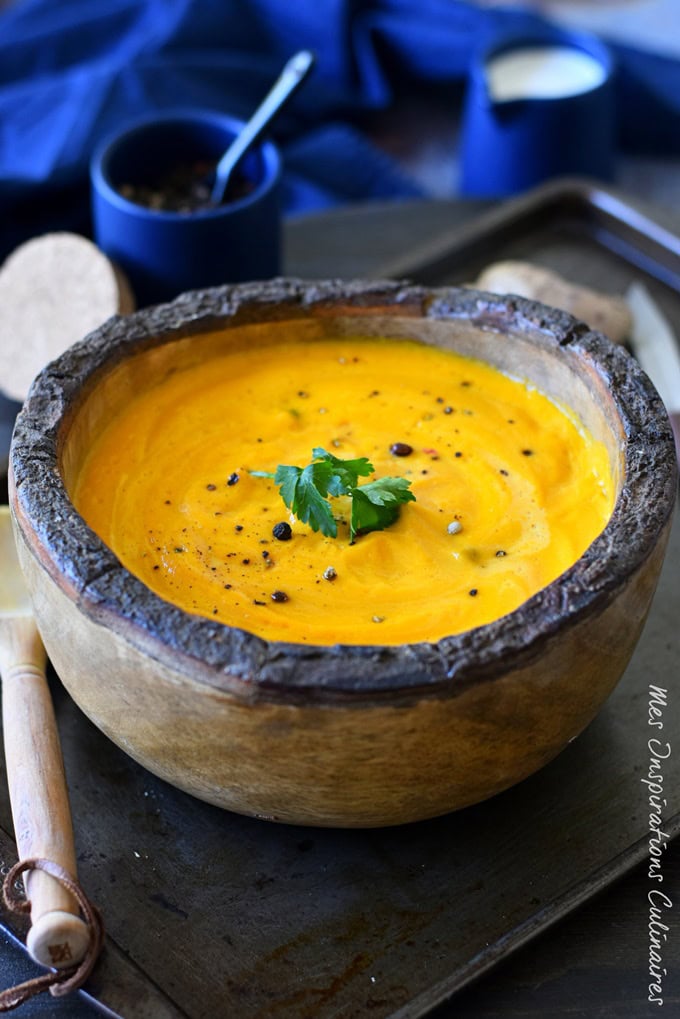 Recette Velouté de carottes au gingembre frais, recette express