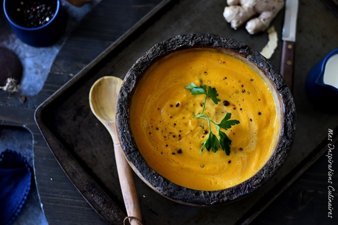 Velouté de carotte et gingembre frais, recette facile