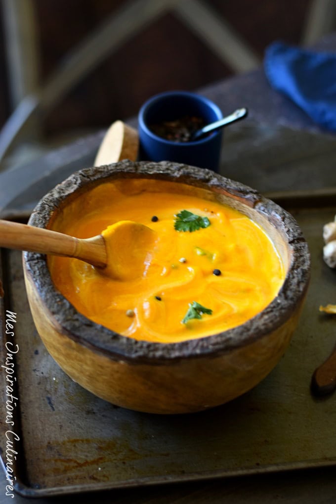 Velouté de carotte et gingembre frais, recette facile