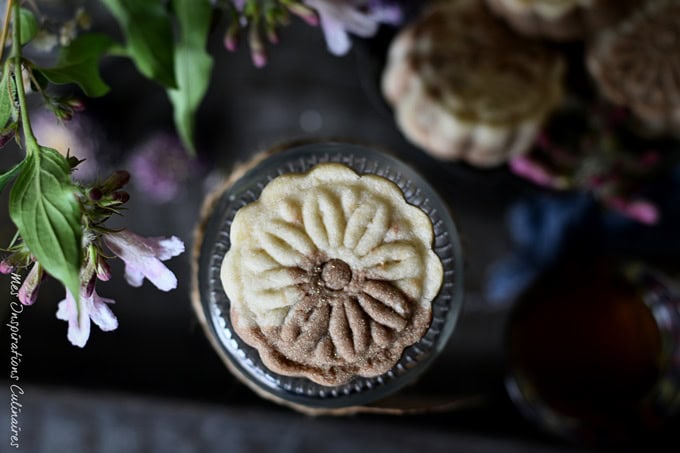 Ghribia traditionnelle, gâteau à la farine marbré