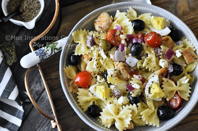 Salade de pâtes au poulet grillé, recette facile