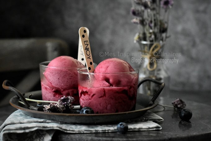 Sorbet maison, recette facile (aux myrtilles)