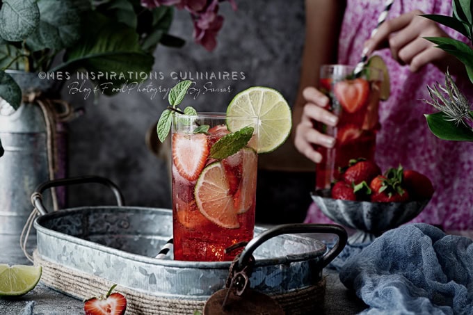 Mojito à la fraise, recette sans alcool