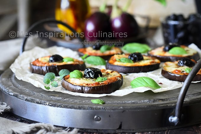 Aubergines au four ou pizza aubergine (tomate-Mozzarella)