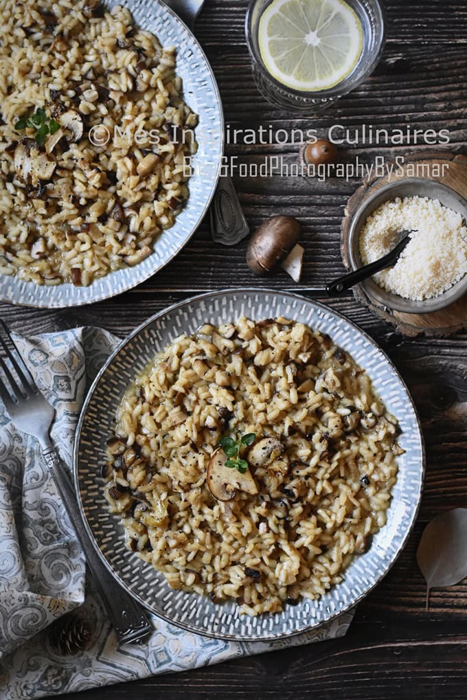 Risotto aux champignons crémeux