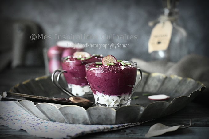 Verrines de betterave au fromage boursin