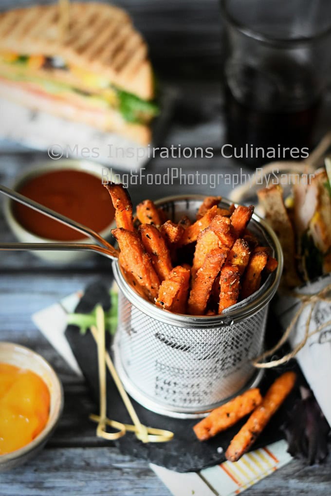 Frites de patate douce au four