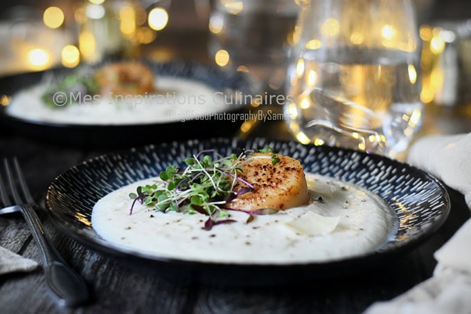 Purée de chou-fleur crémeuse aux coquilles Saint-Jacques